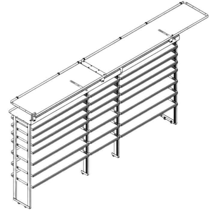 Hackney Van Shelving with Pipe and Ladder Shelf for Driver Side Ford Transit 46"-24"-46" 148"WB HR EXT HR Van