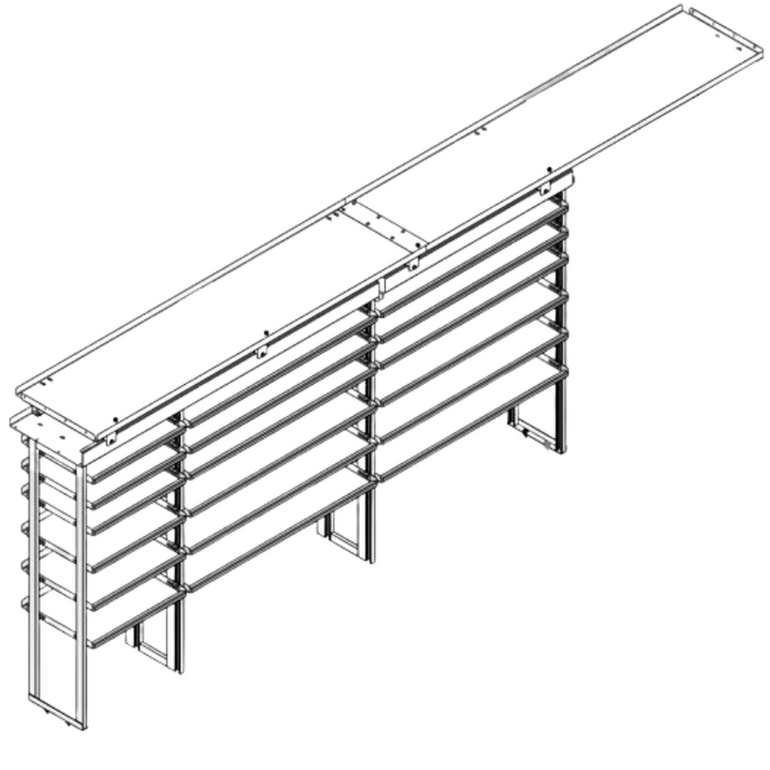 Hackney Van Shelving with Pipe and Ladder Shelf for Driver Side Mercedes Sprinter 23"-46"-46" 170"WB EXT HR