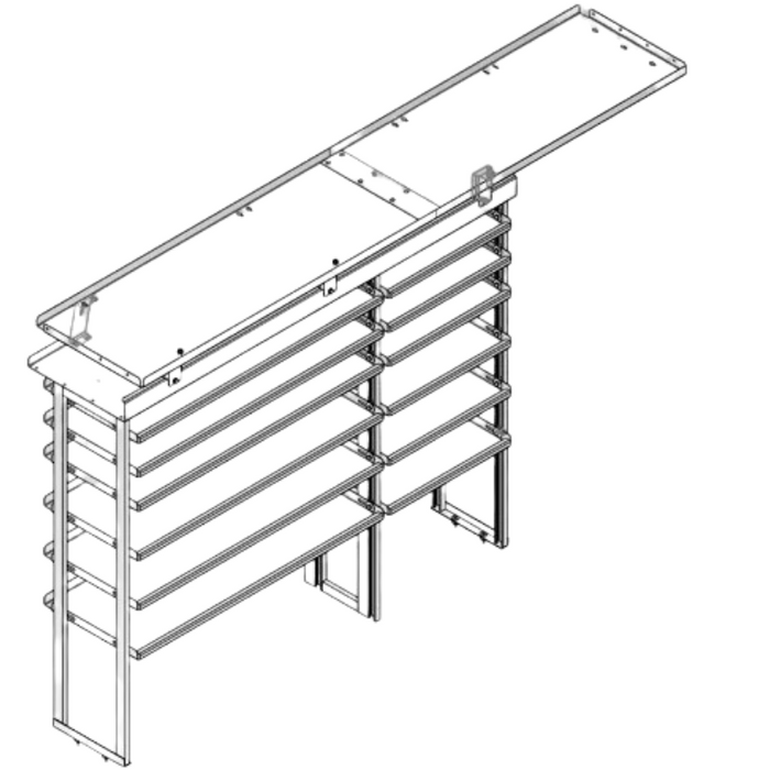 Hackney Van Shelving with Pipe and Ladder Shelf for Curb Side Mercedes Sprinter 46"-23"-(40" Open) 144"WB HR