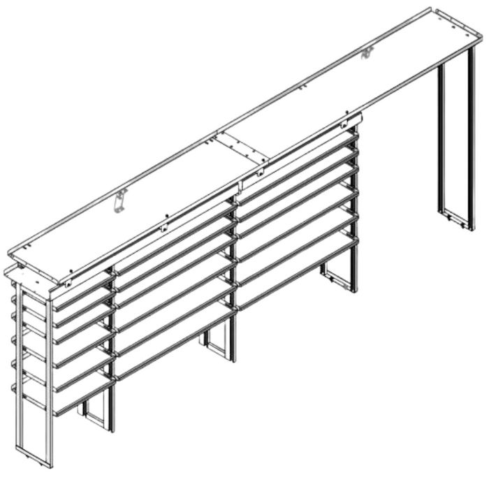 Hackney Van Shelving with Pipe and Ladder Shelf for Driver Side Mercedes Sprinter 23"-46"-46"-(42.5 OPEN)  170"WB EXT HR