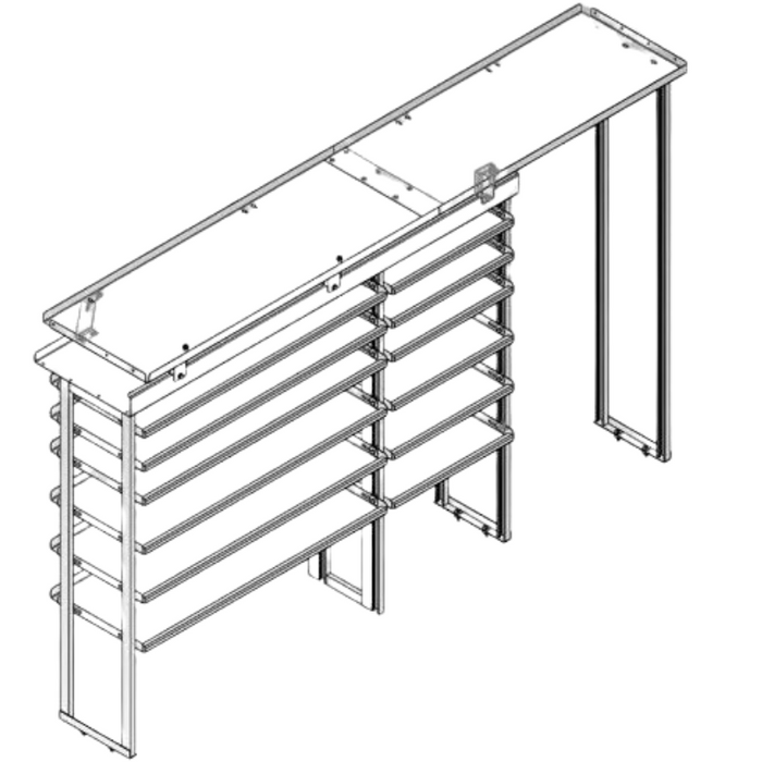Hackney Van Shelving with Pipe and Ladder Shelf for Driver Side Mercedes Sprinter 46"-23"-(27" Open) 144" WB HR