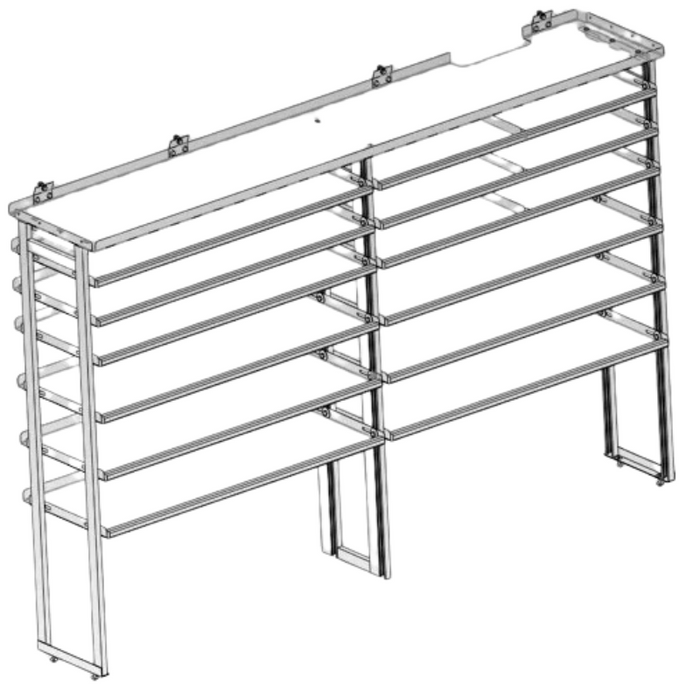 Hackney Van Shelving with Ladder Shelf for Driver Side Ram Promaster 46"-46" 159"WB HR Van
