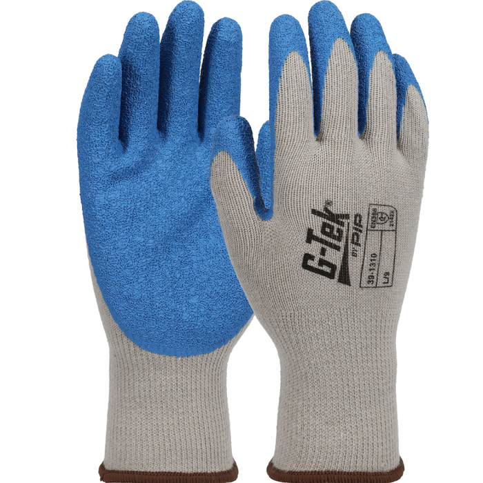 PIP Seamless Knit Polyester Glove W/ Latex Coated Crinkle Grip, XL, Gray, 12 Pk Model 39-1310/XL