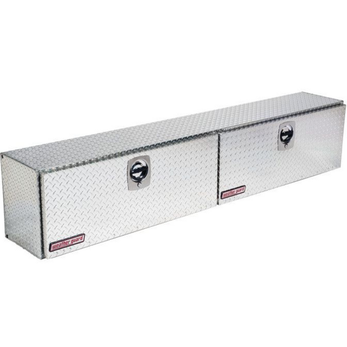 Weather Guard Top Mount Tool Box Two Doors Bright Aluminum 90.25x13.25x16 Model 390-0-02