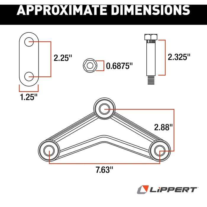 CURT 121099LRV Tandem Axle AP Kit with Long Equalizer and Standard Bolts Model 121099LRV