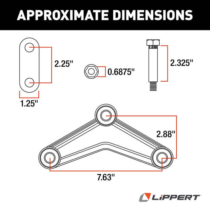CURT 121099LRV Tandem Axle AP Kit with Long Equalizer and Standard Bolts Model 121099LRV