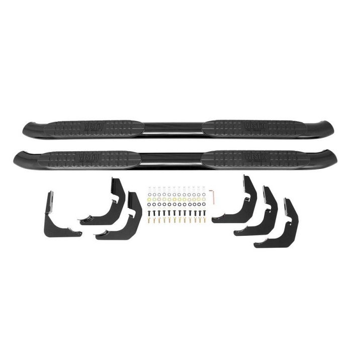 Westin PRO TRAXX 4 Oval Step Nerf Bars Black Wrinkle Steel Model 21-23295