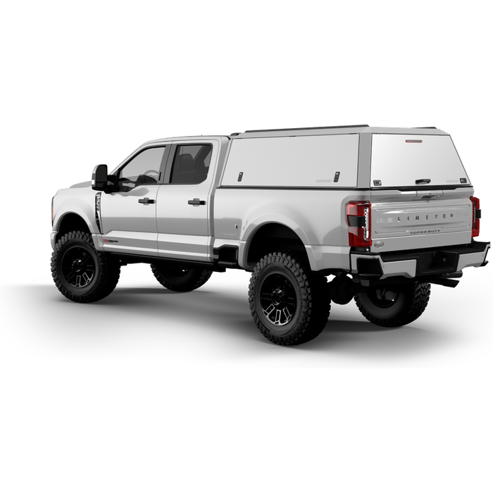 SmartCap OEM White Truck Bed Cap EDGE Defender Series w/ Vertical Locks Model ED0336-WN