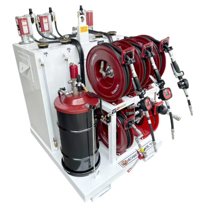 Taylor Pump & Lift 42"W x 48"D x 60"H Triple 30-Gal New Oil, 60-Gal Used Oil, & 120lb Grease Lube Skid Model TPL 236-994