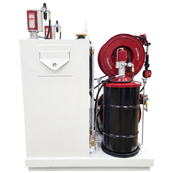 Taylor Pump & Lift 42"W x 48"D x 60"H Dual 50-Gal New Oil With 60-Gal Used Oil, & 120lb Grease Lube Skid Model TPL 236-984