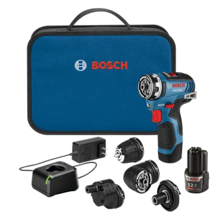 Bosch 12V Max Drill Driver With 5-In-1 Brushless Flexiclick System With (2) 2.0 Ah Batteries Model GSR12V-300FCB22
