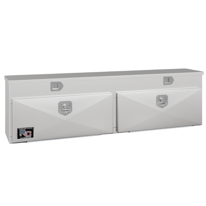 RC Industries Top Mount Box Q-Series 96x20x15 14 GA Steel With Lift Up Lid & 13 GA Steel Drop Door Gloss White Model QM962015.MDLNW2