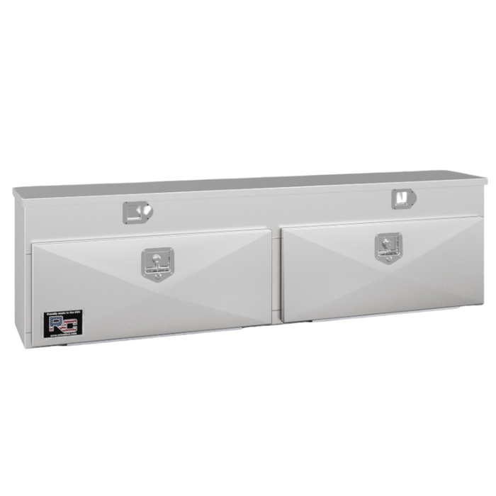 RC Industries Top Mount Box Q-Series 72x20x15 14 GA Steel With Lift Up Lid & 13 GA Steel Drop Door Gloss White Model QM722015.SDLNW2