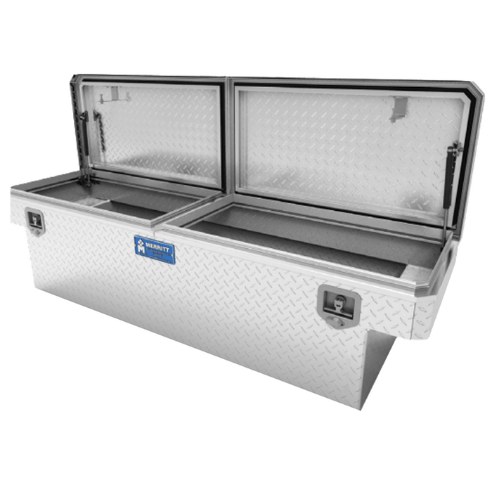 Merritt Crossover Tool Box Extra Deep 19"H x 20"D x 70"L Diamond Plate Gloss Aluminum Double Lid Full Size Trucks Model 710210-112