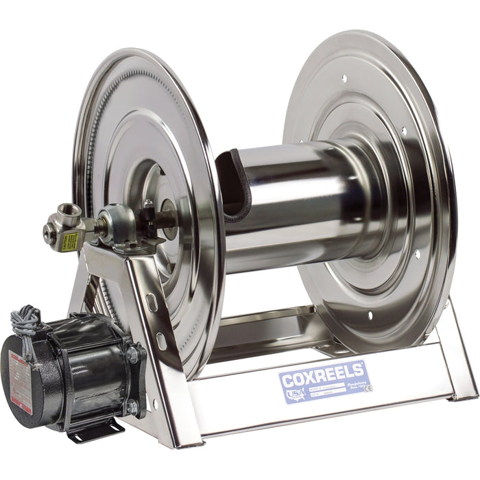 Coxreels 1125-SS Series Stainless Steel 115V 1/2 HP Explosion-Proof Explosion-Proof Motorized Hose Reel 1/2 in. x 100 ft. - No Hose 3000 PSI Model 1125-4-100-EA-SS
