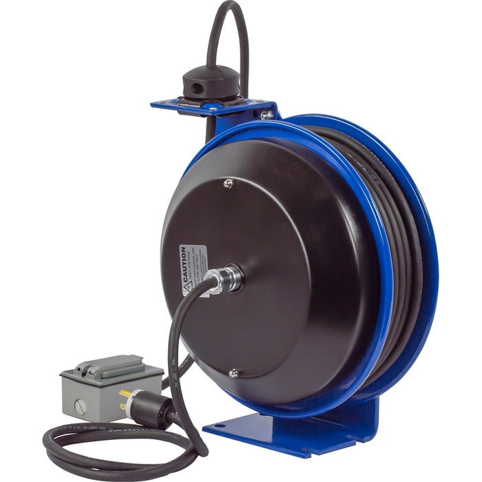 Coxreels PC Series Spring Driven Cord Reel Duplex Industrial Receptacle 12 GA x 35 ft. - Cord Included Model PC13-3512-F