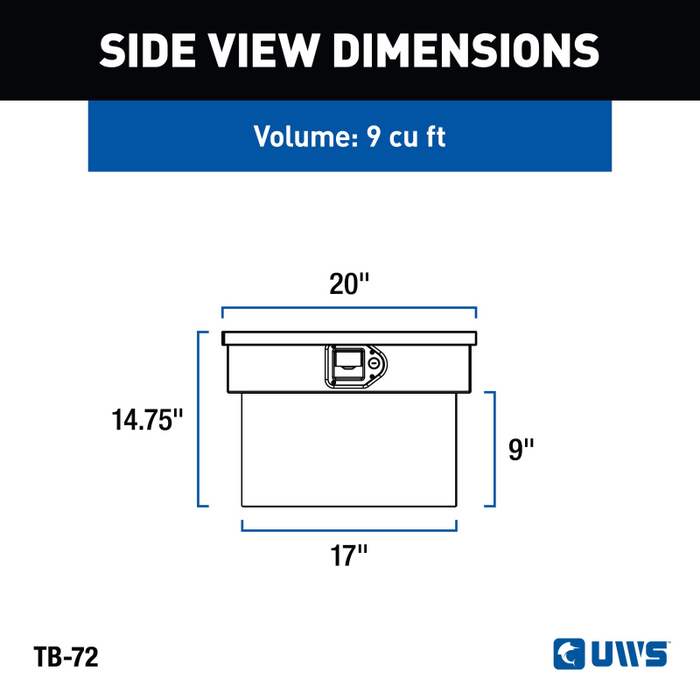 UWS 72" Gull Wing Crossover Truck Tool Box Model TB-72