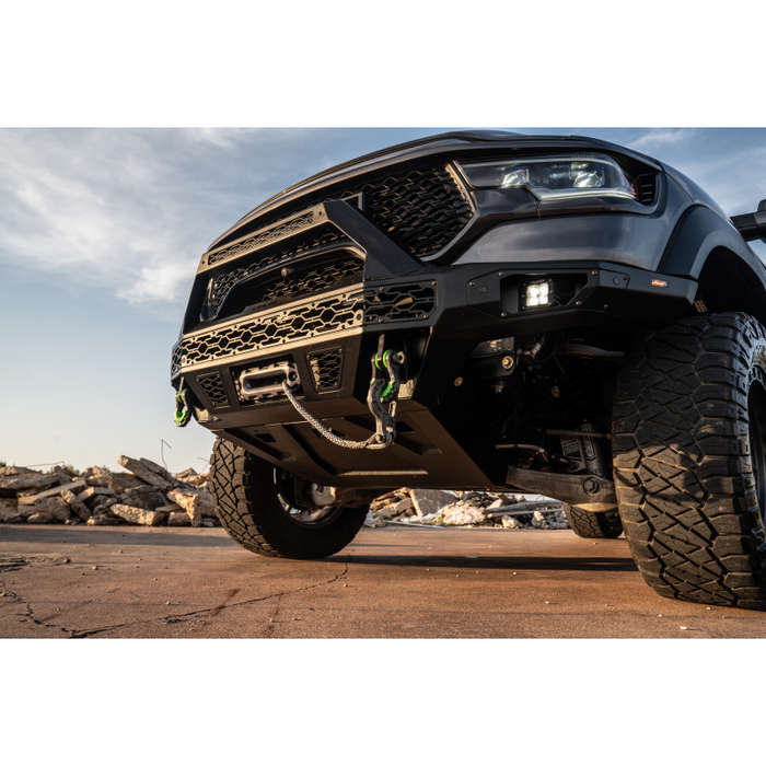 Bodyguard Freedom Front Baja Winch Mount Sensor Cutouts W/O Mesh Grille With Camera Harness & Pod Bare Metal Model LBR21LYBNB