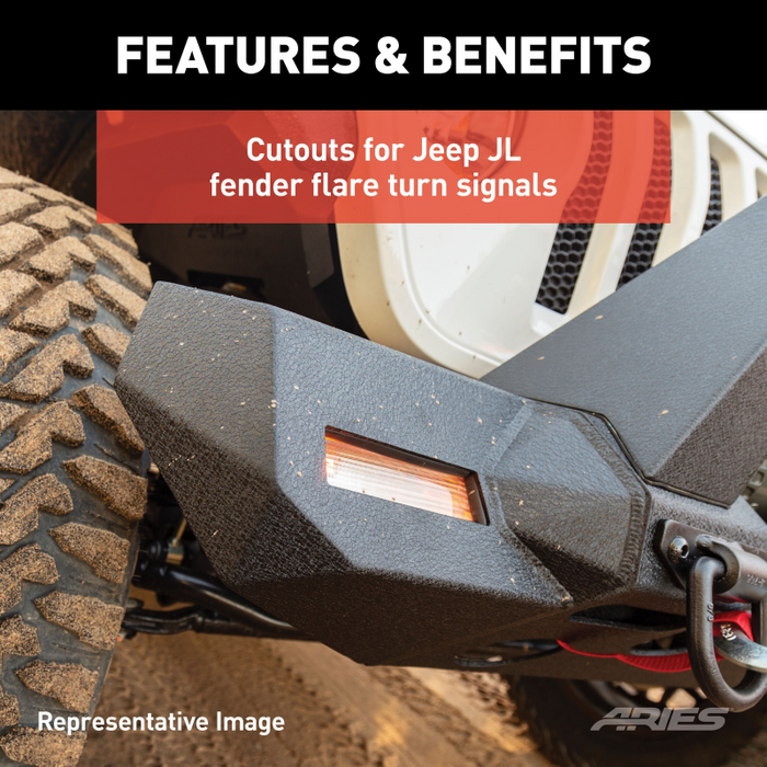 ARIES TrailChaser Jeep Wrangler JL, Gladiator Aluminum Front Bumper (Option 8) Model 2082098