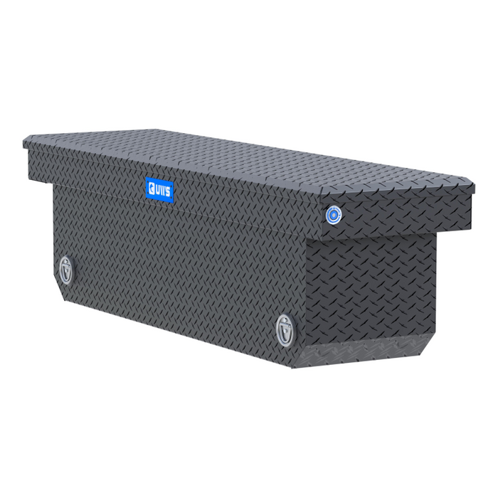 UWS 72" Matte Black Deep Angled Push Button Crossover Truck Tool Box Model TBSD-72-A-PB-MB
