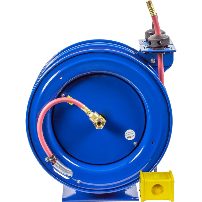Coxreels Dual C Air-Electric Series Purpose Spring Rewind Reels 3/8 in. x 50 ft. - Quad Receptacle 12 AWG x 50 ft. - 20 Amps 300 PSI Hose Included Model C-L350-5012-B