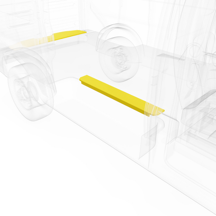 LEGEND Steel Floor THigh Roofeshold Set GMC Savana/Chevy Express Cargo Van (all WB lengths) - Black - Single Side Door Model 309-151-1011