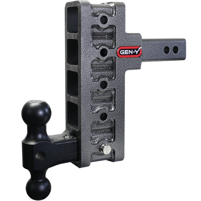GEN-Y MEGA-DUTY 2" Offset Shank 2.5" Rise 7.5" Drop 2K TW 16K Hitch & GH-051 Dual-Ball Model GH-215