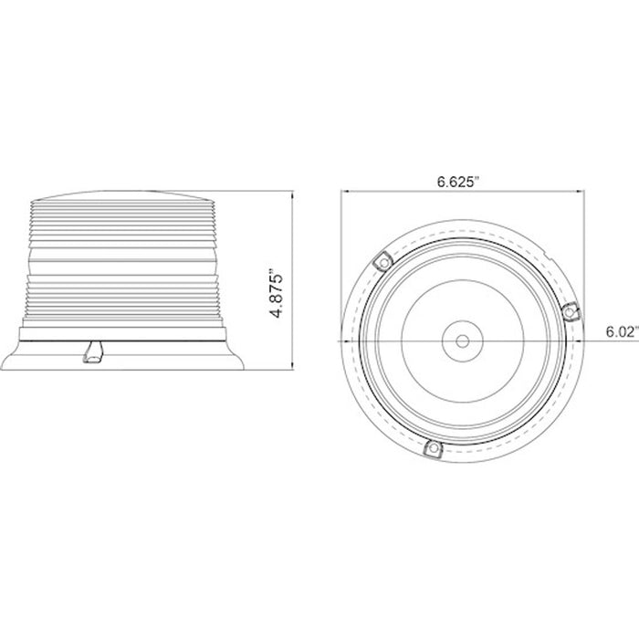Buyers Products 6.5 Inch by 5 Inch Programmable LED Strobe Beacon with Auxiliary Plug Model SL675ALP