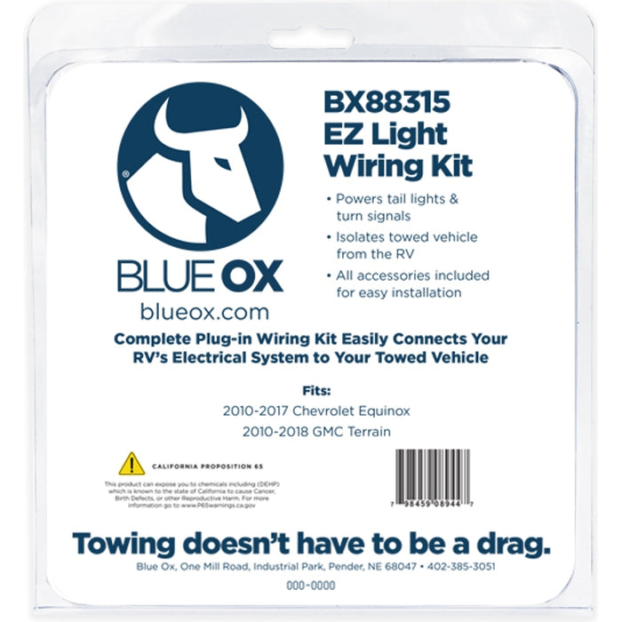 Blue Ox EZ Light Wiring Harness Kit Model BX88315