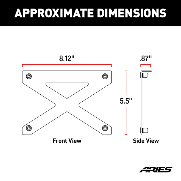 ARIES Pro Series Grille Guard License Plate Bracket Model 85-0000