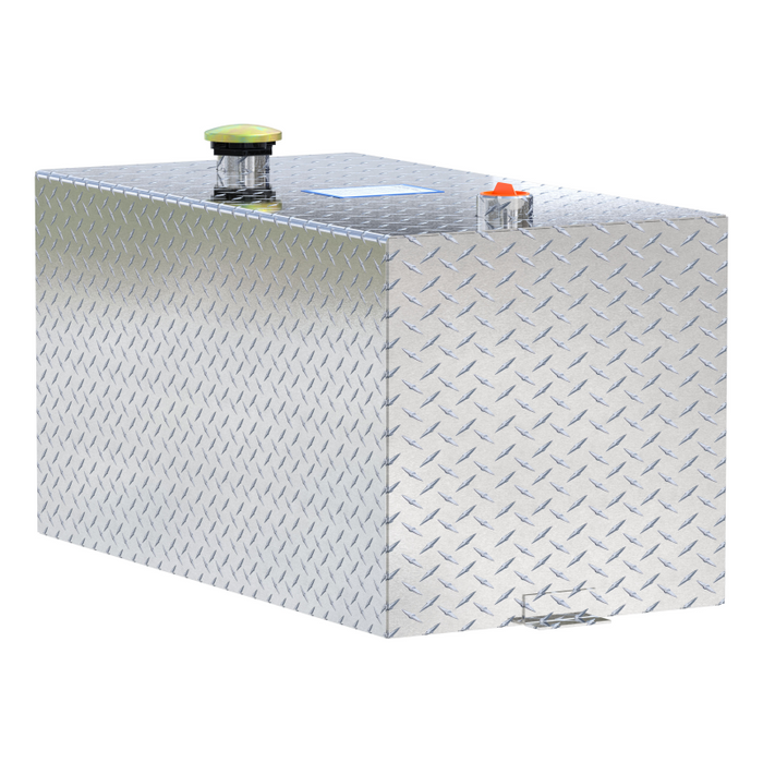 UWS Bright Aluminum 50-Gallon Rectangle Aluminum Transfer Tank Model TT-50-R-T-P