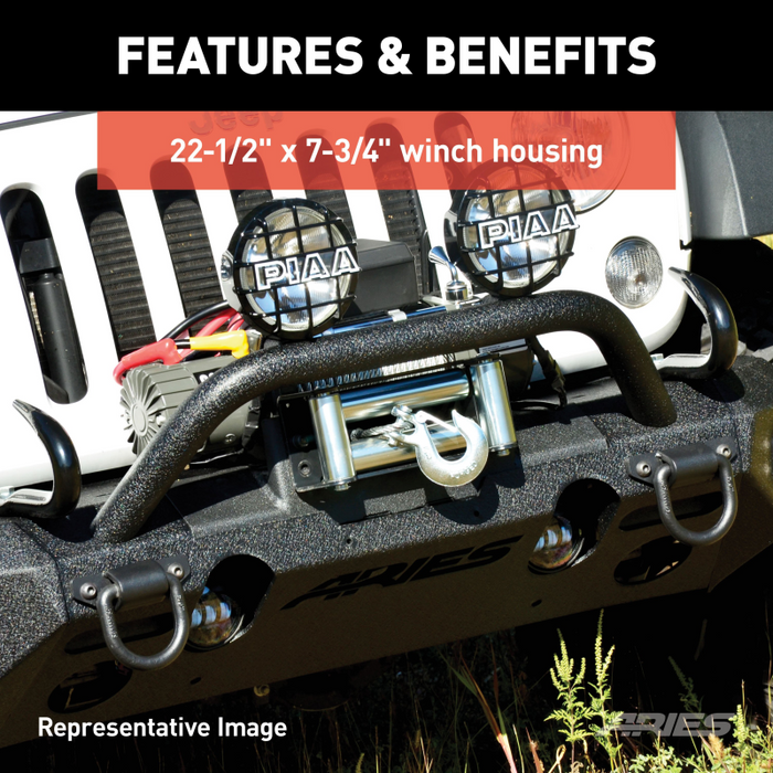 ARIES TrailChaser Jeep Wrangler JL, Gladiator Aluminum Front Bumper (Option 3) Model 2082094