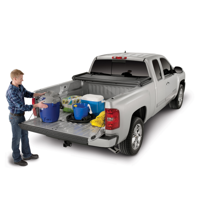 TrailFX Soft Tri-Fold Tonneau Cover Black Vinyl Aluminum Rails Model TFX2003