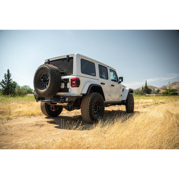 DV8 Offroad 2018-2025 Jeep Wrangler JL JLU Mto Series Rear Bumper W/ Optional Tire Carrier Model RBJL-13