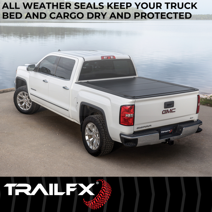 TrailFX Hard Bi-Fold Tonneau Cover Black Aluminum Model TFX3712