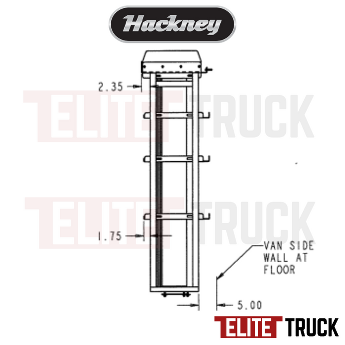 Hackney Van Shelving with Pipe Shelf for Driver Side Ford Transit 130"WB/148"WB MR/HR