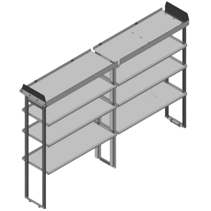 Hackney Van Shelving with Pipe Shelf for Driver Side Ford Transit 130"WB/148"WB MR/HR