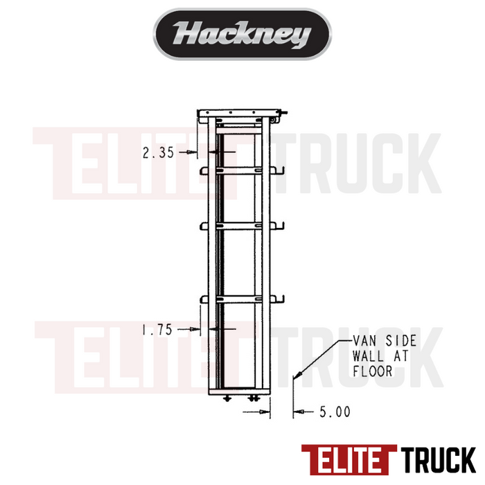 Hackney Van Shelving with Ladder Shelf for Driver Side Ford Transit 130"WB/148"WB MR/HR Van