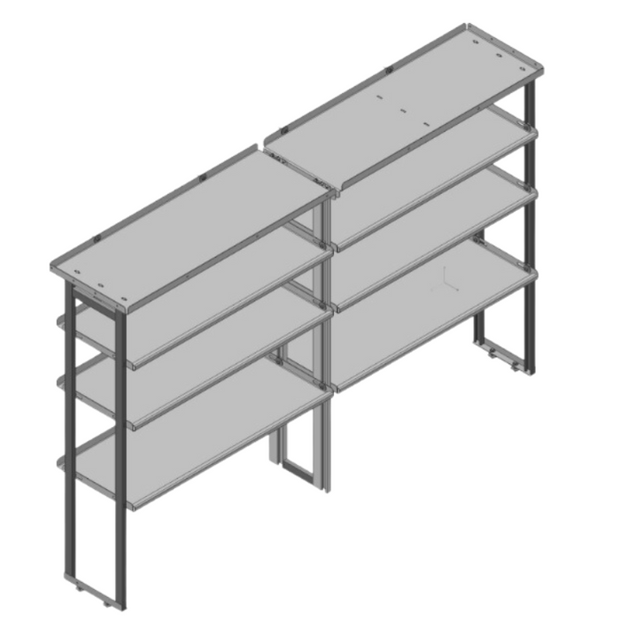 Hackney Van Shelving with Ladder Shelf for Driver Side Ford Transit 130"WB/148"WB MR/HR Van