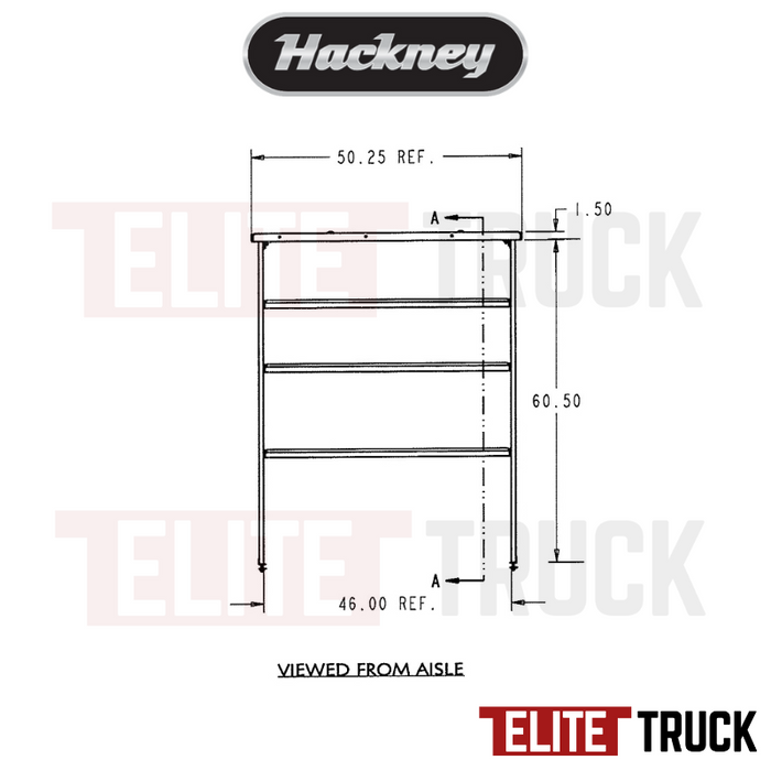 Hackney Van Shelving with Ladder Shelf for Curb Side Ford Transit 130"WB MR/HR Van