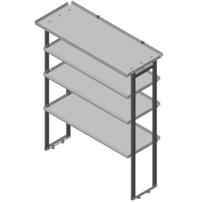 Hackney Van Shelving with Ladder Shelf for Curb Side Ford Transit 130"WB MR/HR Van