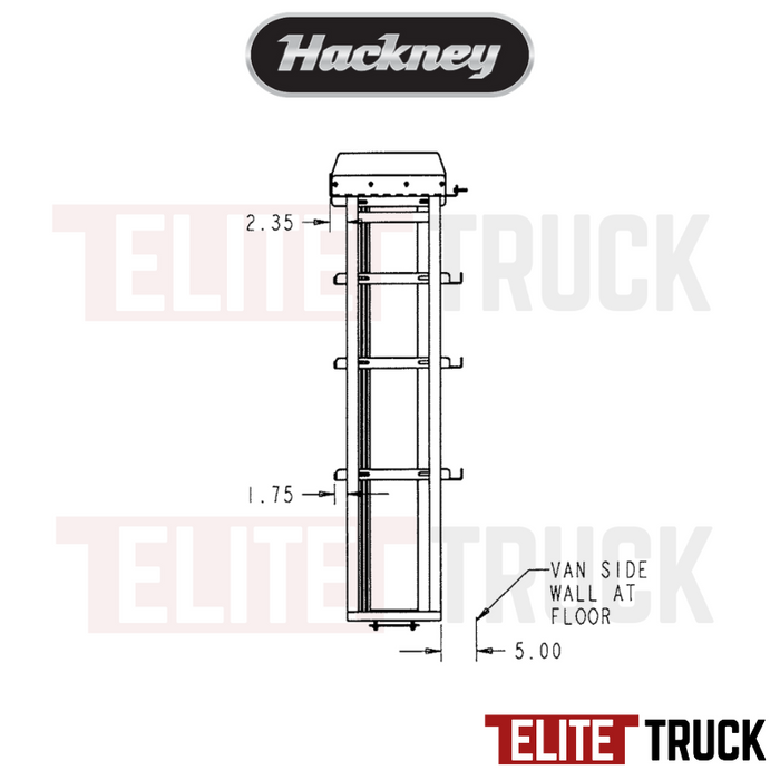 Hackney Van Shelving with Pipe Shelf for Driver Side Ford Transit  24"-46"-24"  148"WB EXT HR Van