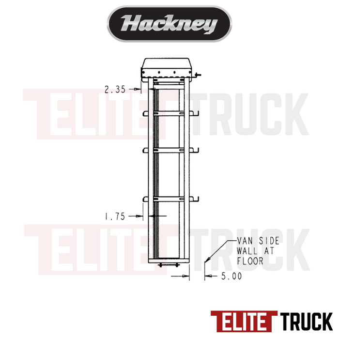 Hackney Van Shelving with Pipe Shelf for Driver Side Ford Transit  46"-46"-24" 148"WB EXT HR Van