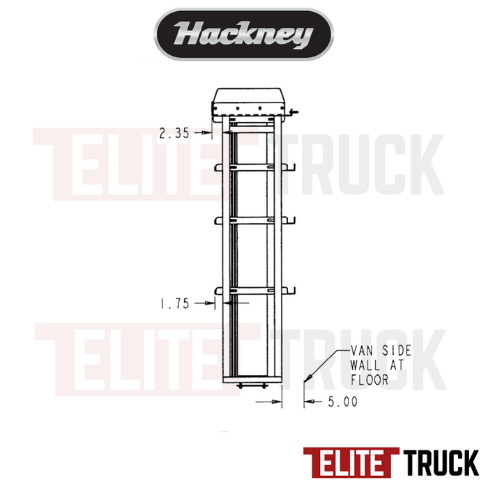 Hackney Van Shelving with Pipe Shelf for Driver Side Ford Transit 24"-46"-(28" Open) 148" WB EXT HR Van