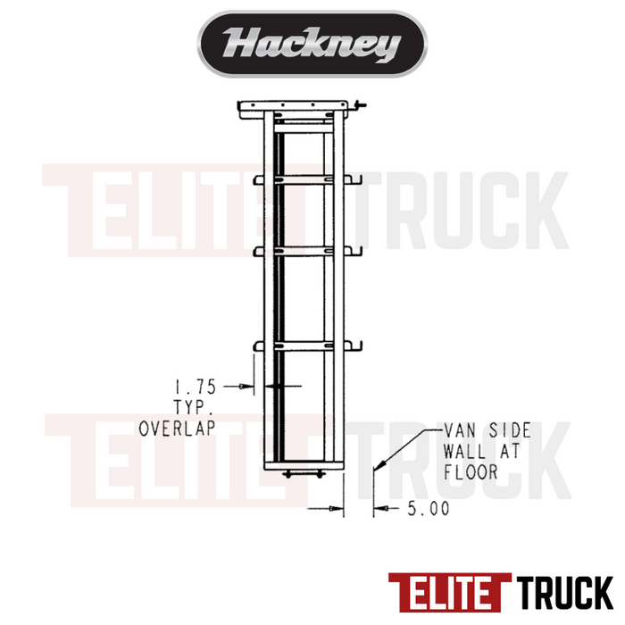 Hackney Van Shelving with Ladder Shelf for Curb Side Ford Transit 24"-46"-24" CS 148"WB EXT HR Van