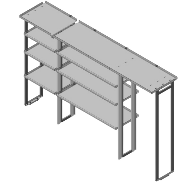 Hackney Van Shelving with Ladder Shelf for Curb Side Ford Transit 24"-46"-(28" Open) 148"WB EXT HR Van