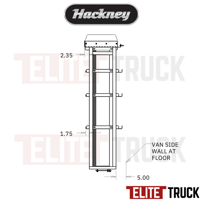 Hackney Van Shelving with Pipe Shelf for Driver Side Ford Transit 46"-24" 148"WB MR/HR Van