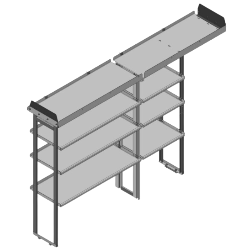 Hackney Van Shelving with Pipe Shelf for Driver Side Ford Transit 46