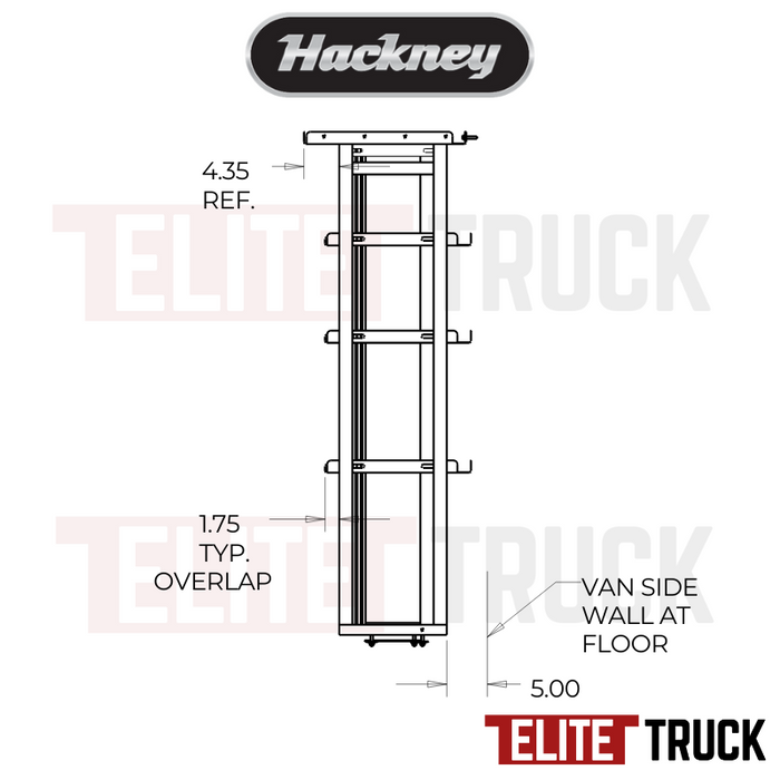 Hackney Van Shelving with Ladder Shelf for Curb Side Ford Transit 46"-24" 148"WB MR/HR Van