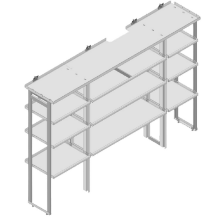 Hackney Van Shelving with Ladder Shelf for Driver Side Ram Promaster 23"-46"-18" 136"WB HR Van